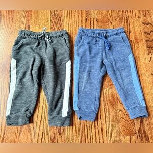2 Pair Cat & Jack Boy Gray & Blue Joggers w/ Elastic Waistbands - Size 18 months